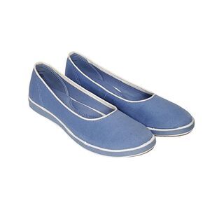 Grasshoppers Slip On Shoes Ballet Loafer 7 Cirque Canvas Blue Cushion Insole